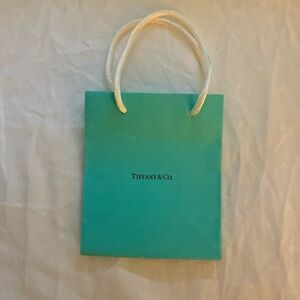 Tiffany & Co. Robin's Egg Blue Mini Gift Bag with White Rope Handles